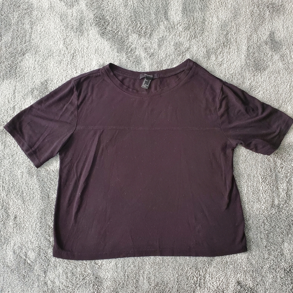 CLOSET CLOSING 7/31 Forever 21 Black Short Sleeve Crop Top Small